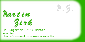 martin zirk business card